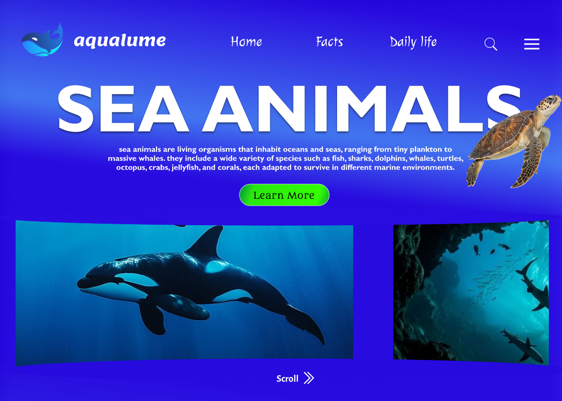 Aqualume Sea Animals Website